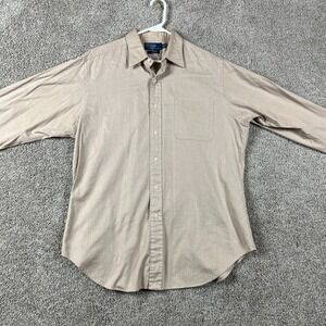 VTG Polo Ralph Lauren Brown Dress Shirt‎ 16 32/33 Classic Fit Long Sleeve Andrew